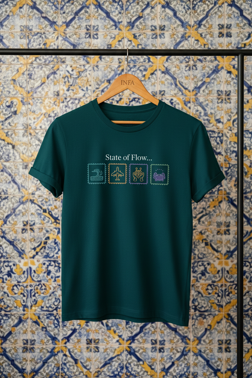 State of Flow — Dark Teal with Original Print