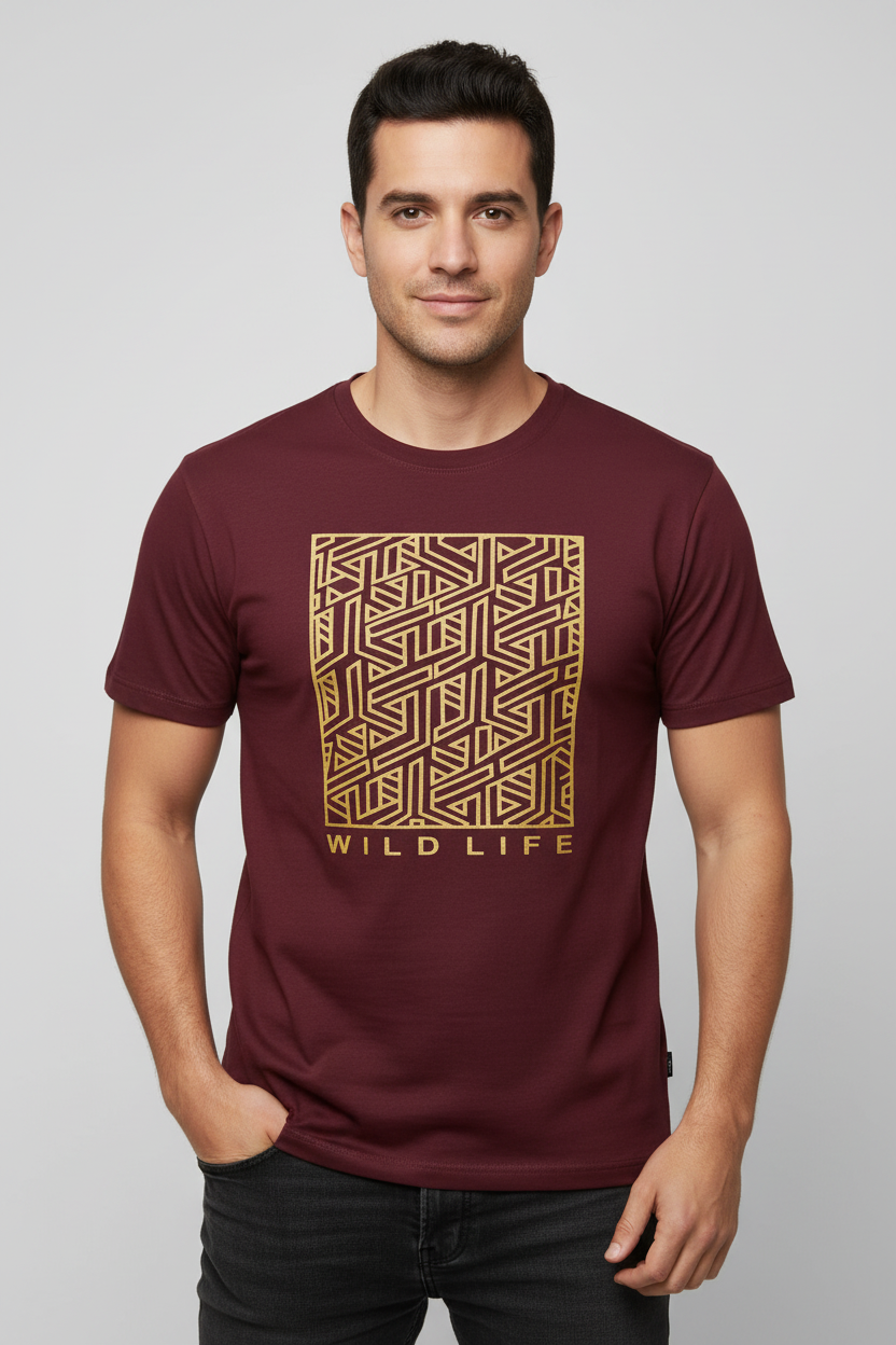 Wild Life Tee – Maroon